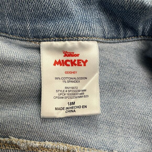 Disney Junior Mickey Minnie Mouse Denim Jacket Infant 18M Blue Graphic Casual - Picture 6 of 9